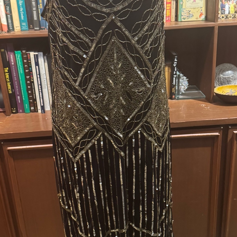 Roaring 20s Gatsby Black Gold Dress 18